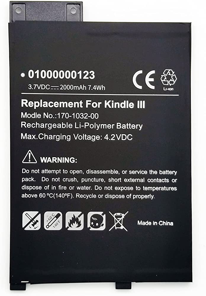 S11GTSF01A 170-1032-01 Amazon Kindle III 3 3G WiFi Keyboard Graphite Ersatz Akku