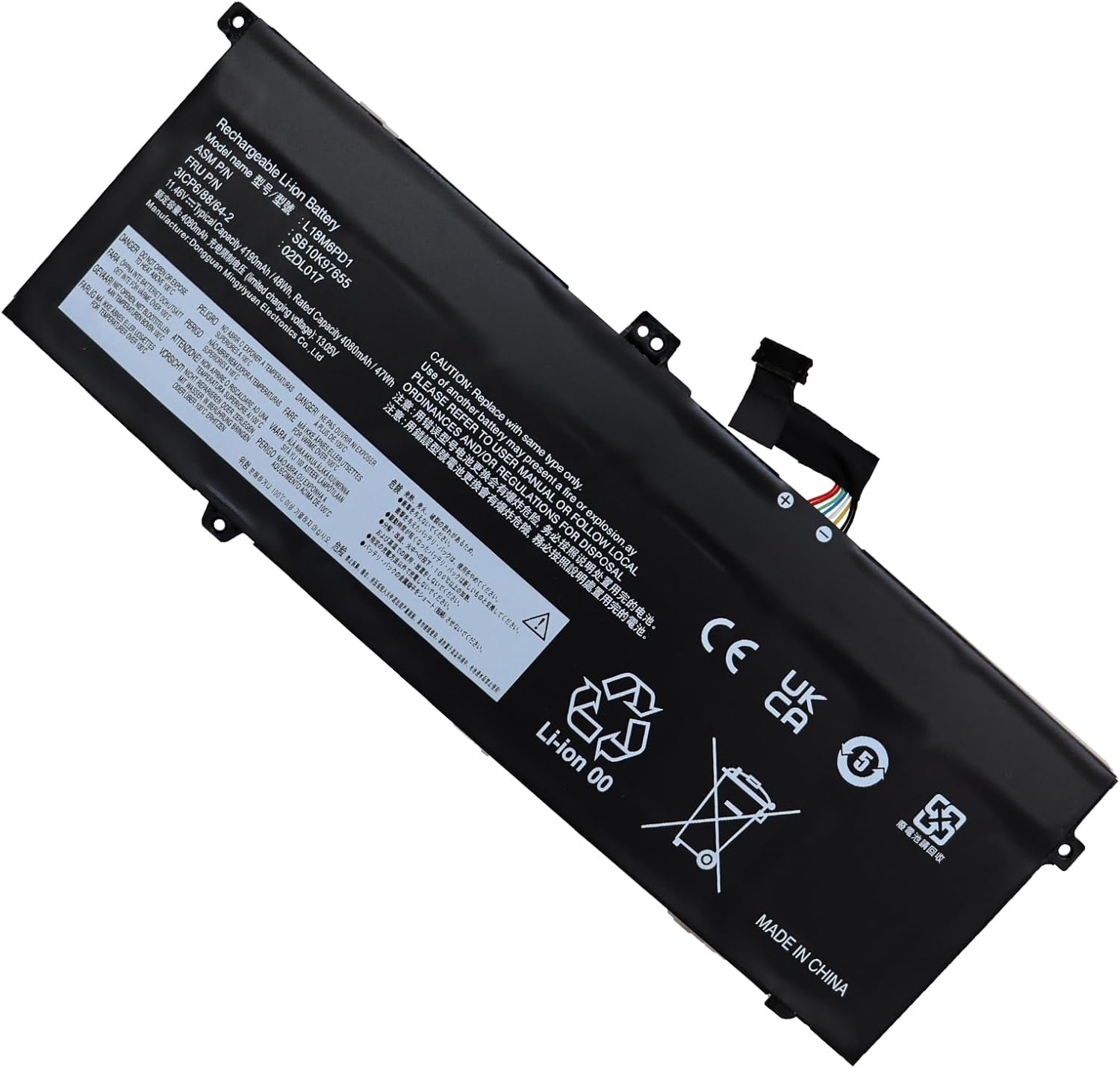 (Bild für) L18M6PD1 Lenovo ThinkPad X13 X390 X395 L18M6PD2 02DL018 L18C6PD1 11.46V 48Wh Ersatz akku