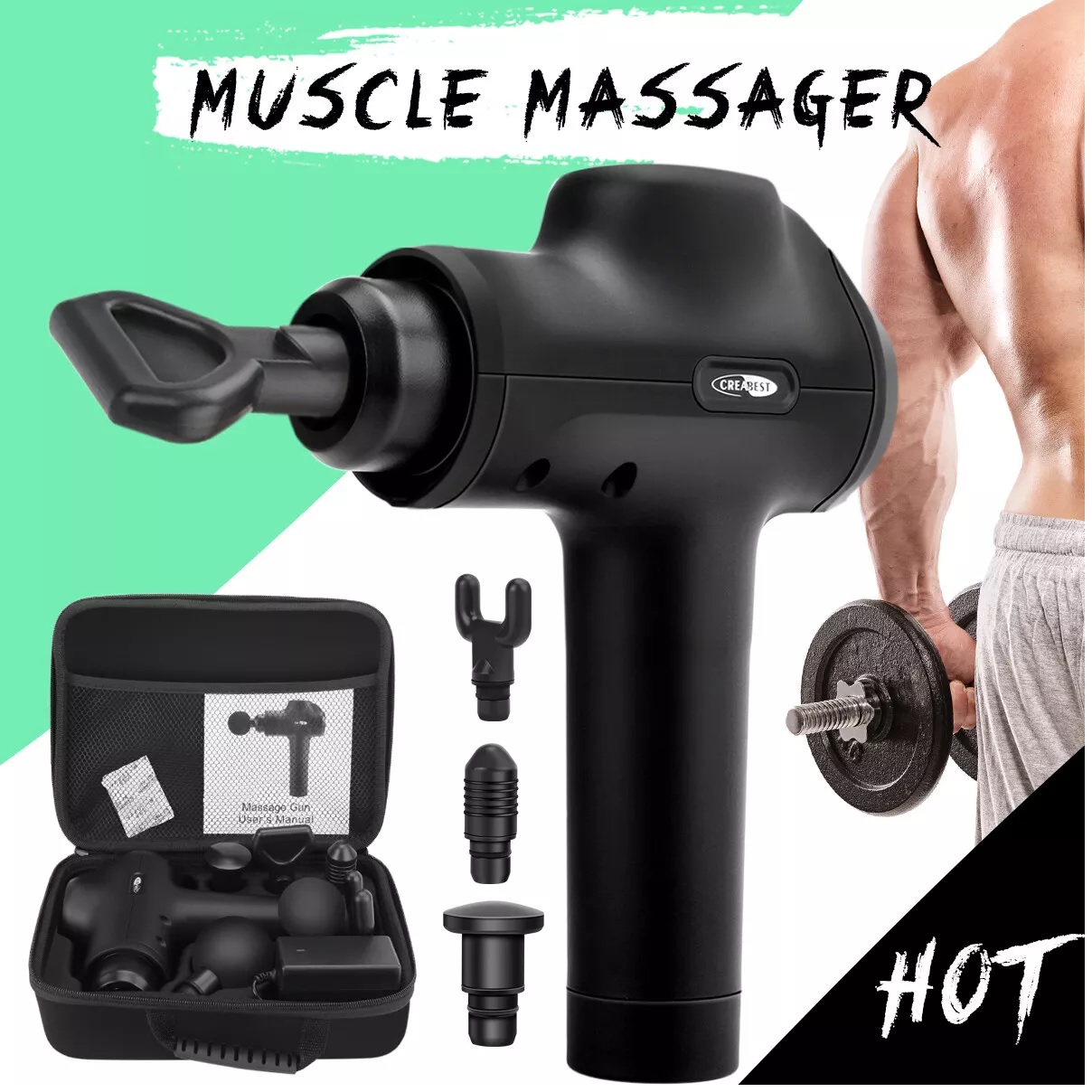 6 Köpf Electric Massage Gun Massagepistole Massager Muscle Massagegerät - zum Schließen ins Bild klicken